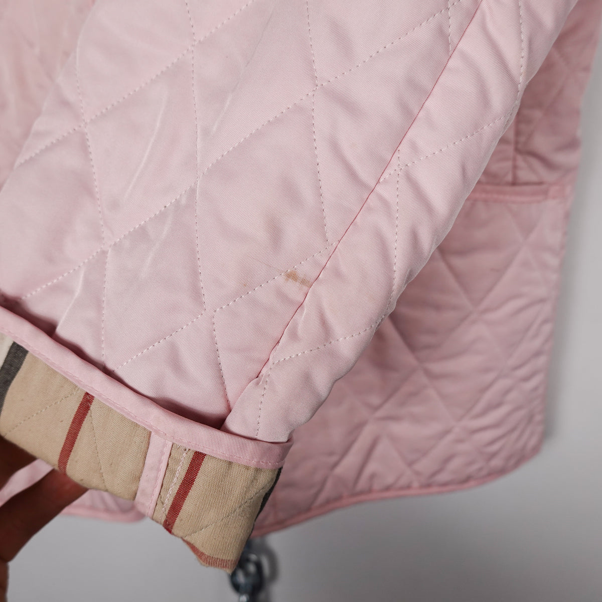 Burberry Pink Quilted Jacket - Women's L