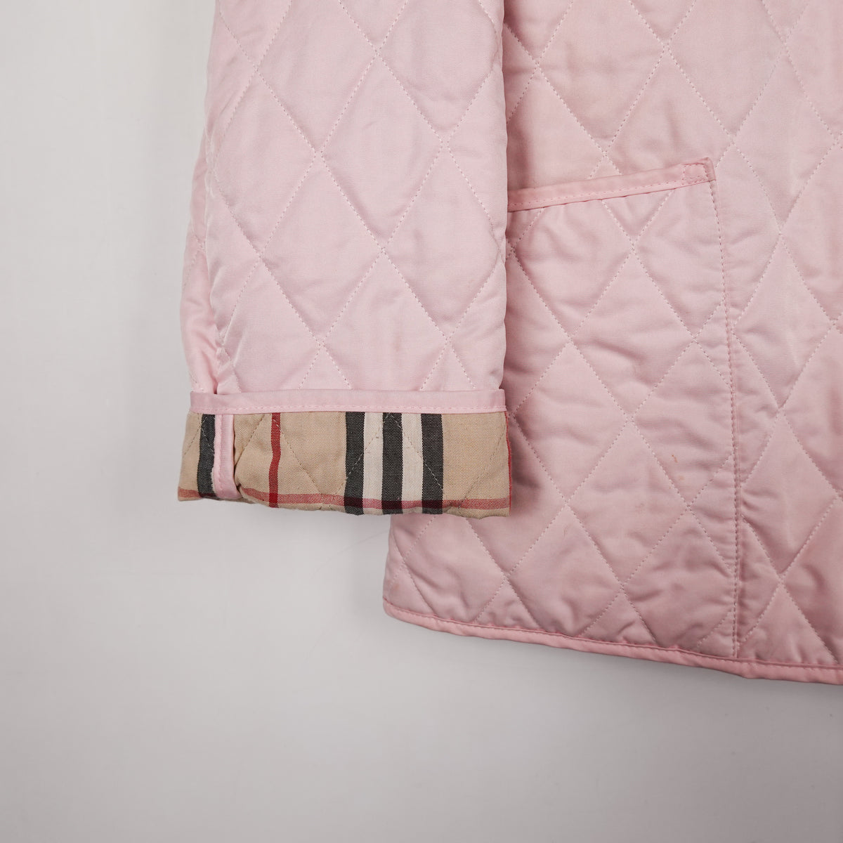 Burberry Pink Quilted Jacket - Women's L