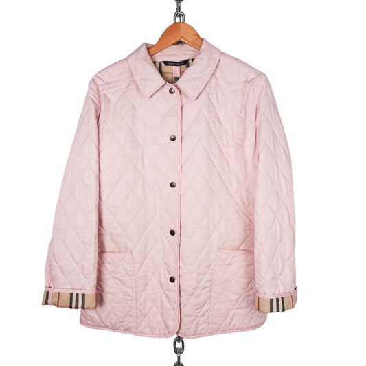 Burberry Pink Quilted Jacket - Women's L