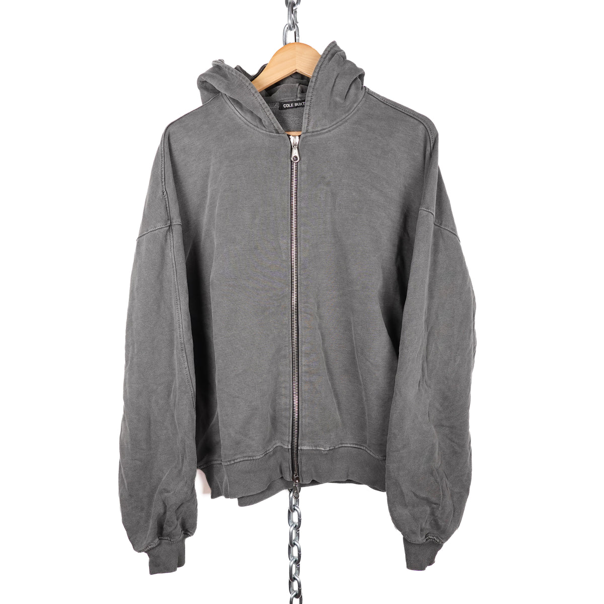 Cole Buxton Zip Up Ash Grey Hoodie - Size M