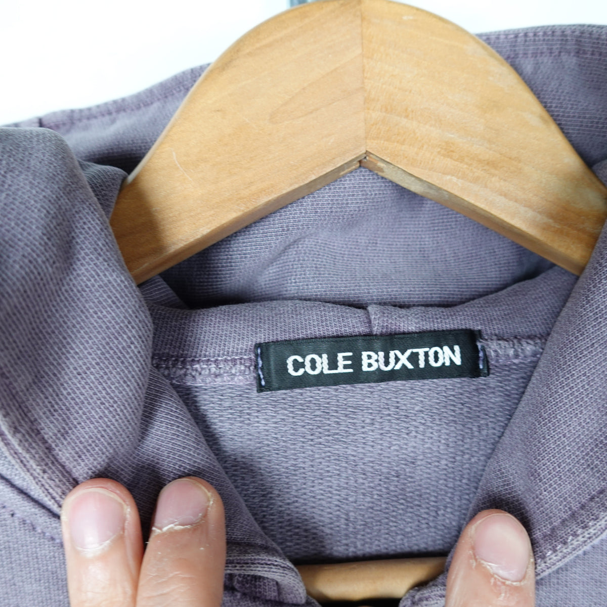 Cole Buxton Zip Up Purple Over Dyed Hoodie - Size M