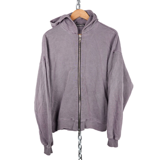 Cole Buxton Zip Up Purple Over Dyed Hoodie - Size M