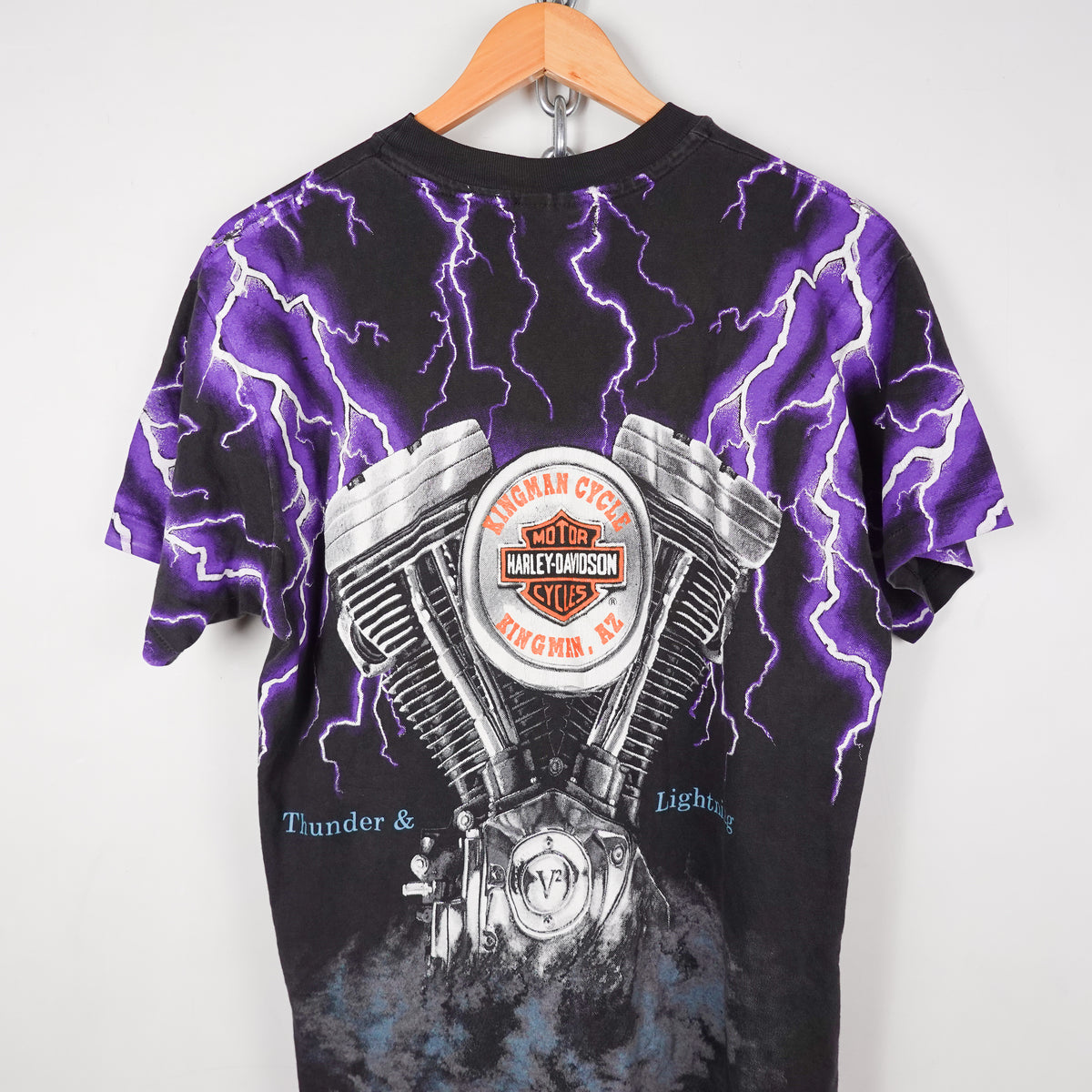 Vintage Harley Thunder & Lightning Tee - Size M