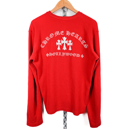 Chrome Hearts Henley Red L/S Thermal - Size M