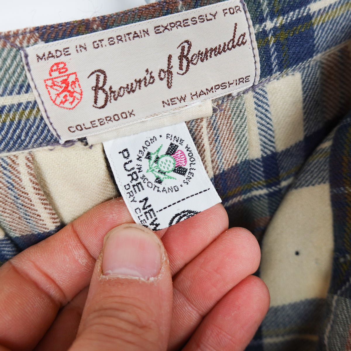 Vintage Blue/Brown Plaid Kilt - Size 31