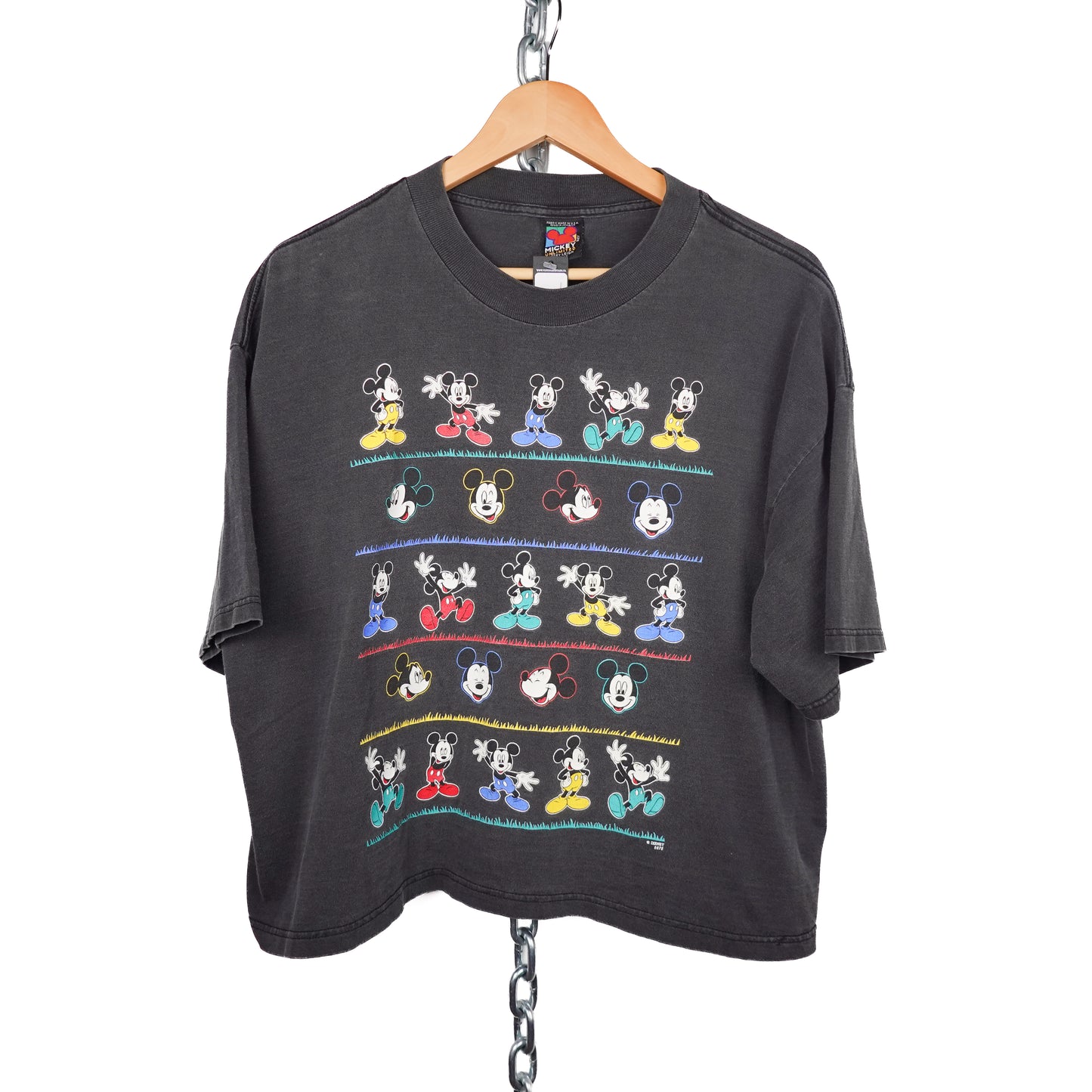 Vintage Cropped  Mickey Mouse Tee - Size L