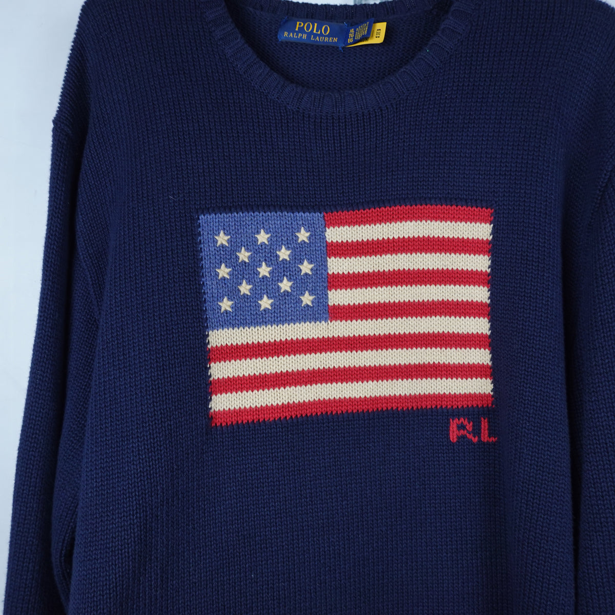 Polo RL Flag Knit Sweater - Size XL