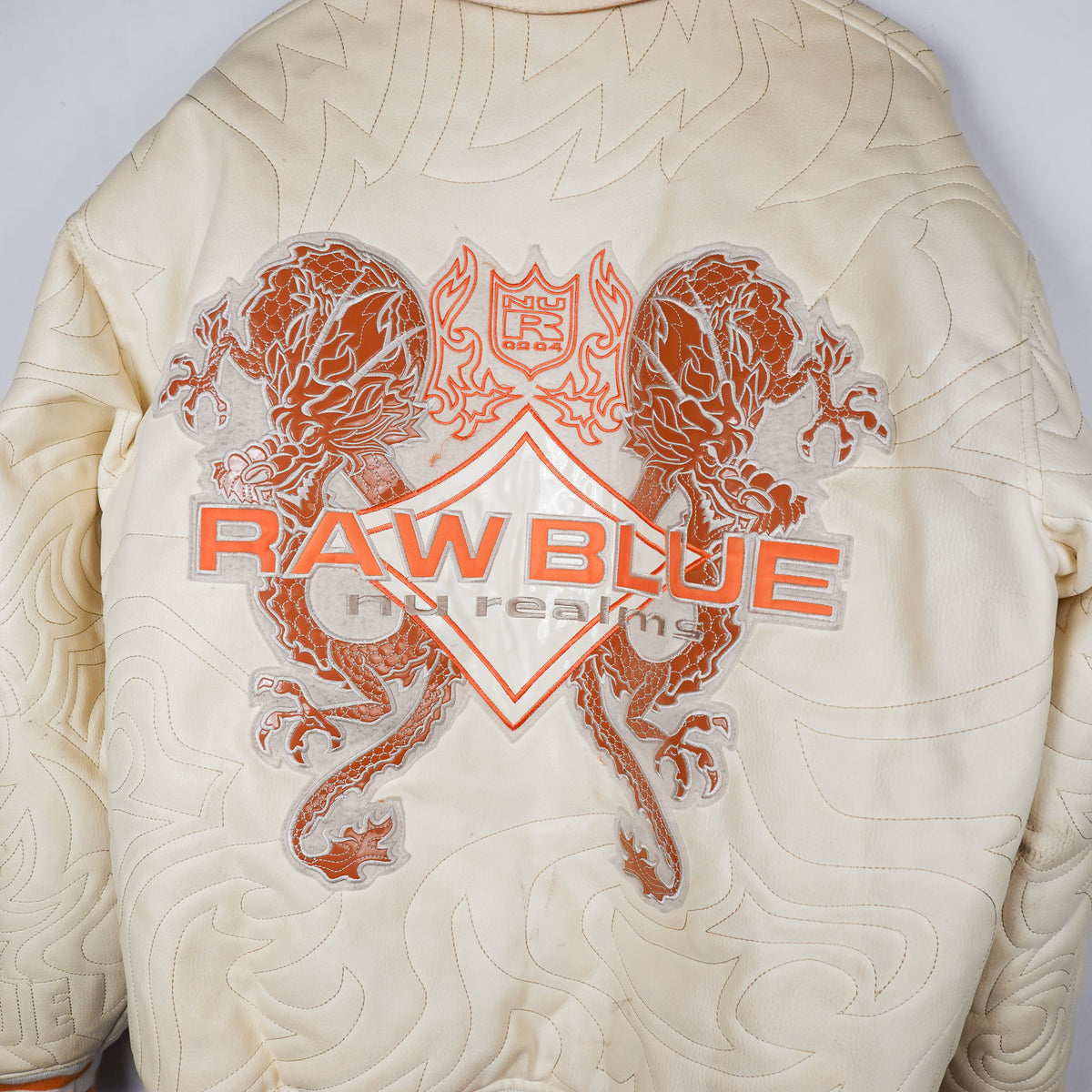 Vintage Raw Blue Leather Jacket - Size XXL