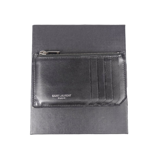 Saint Laurent Paris Black Leather Pocket Organizer