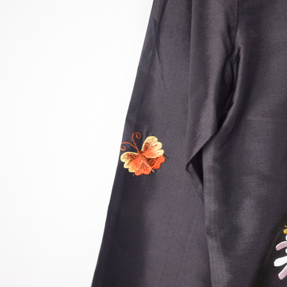 Vintage Silk Black Button up Shirt - Women's XL