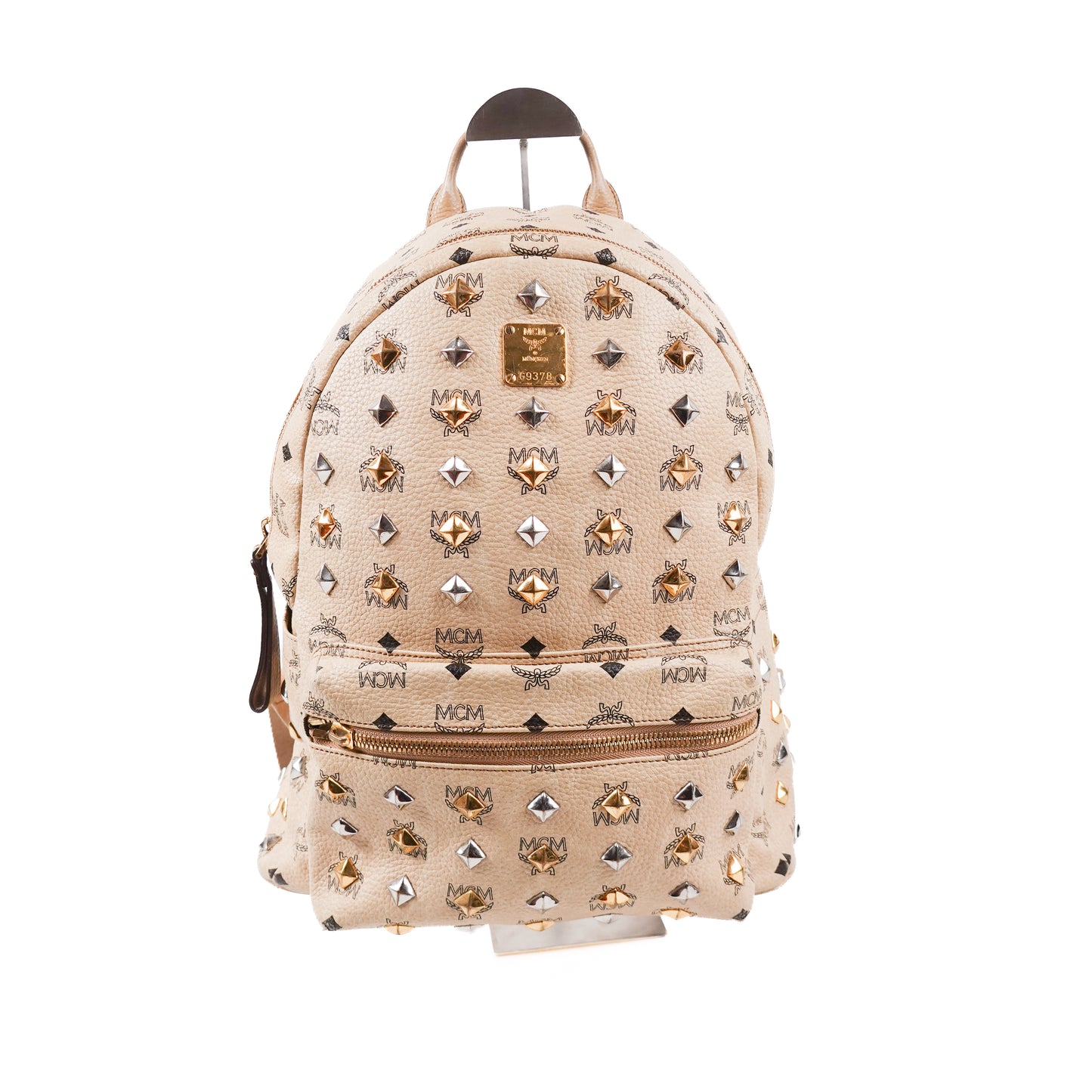 MCM Studded Stark Backpack - Beige