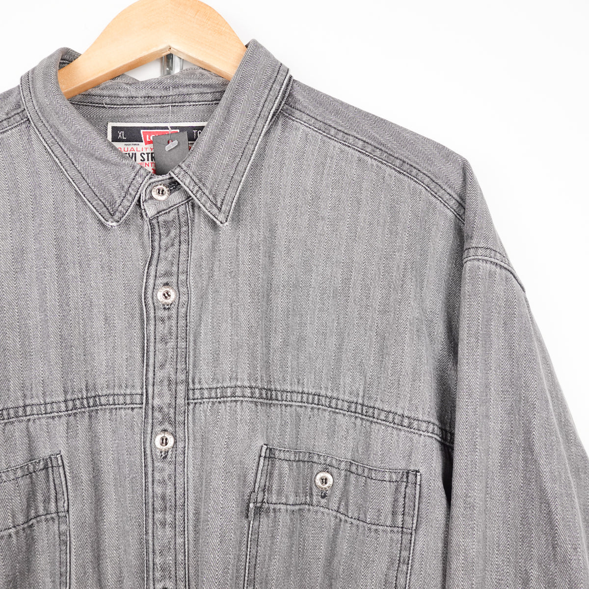 Vintage Levi's Grey Heavy Button Up - Size XL