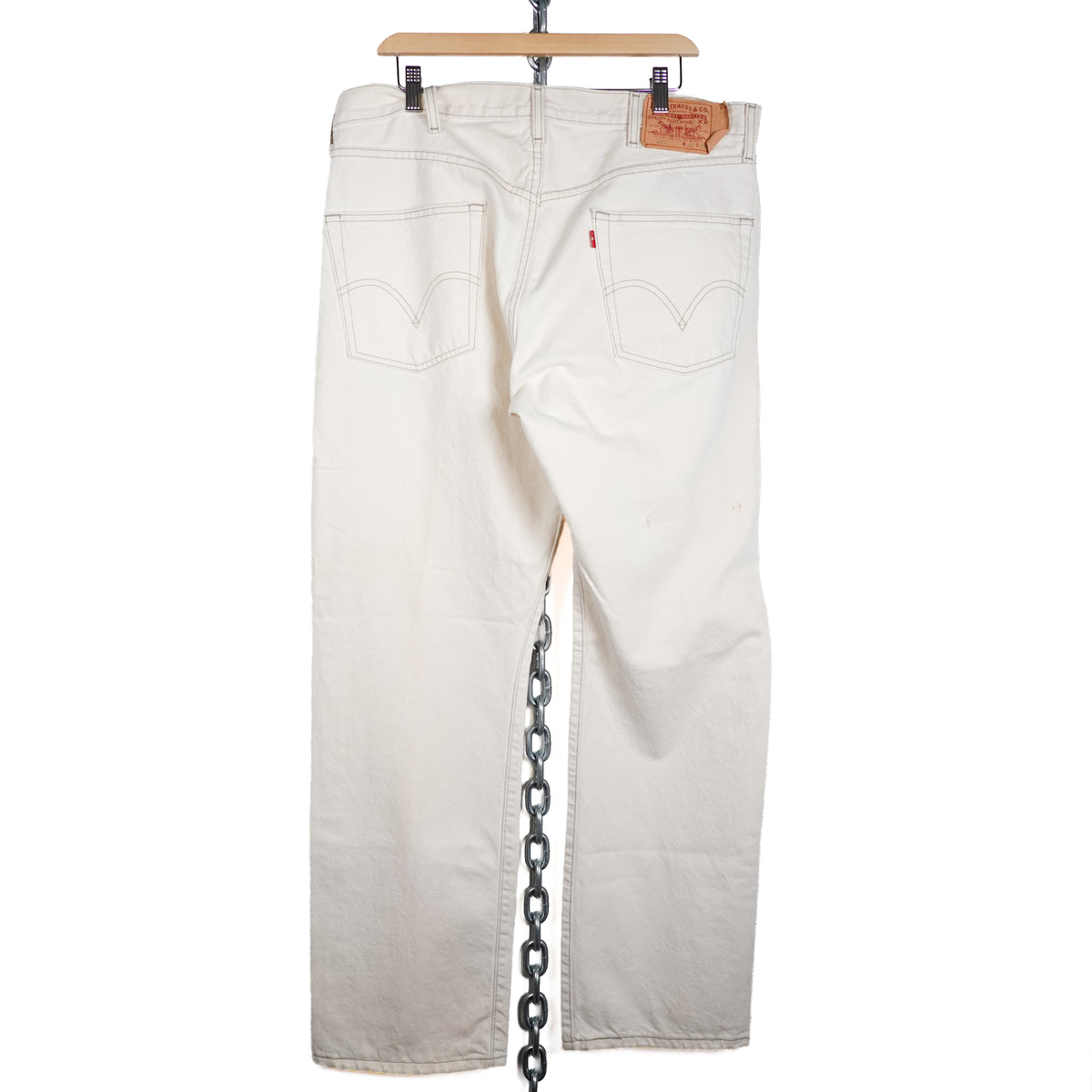 Vintage Levi's 501 Cream Denim Pants - Size 36