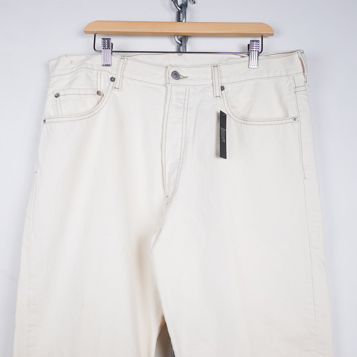 Vintage Levi's 501 Cream Denim Pants - Size 36