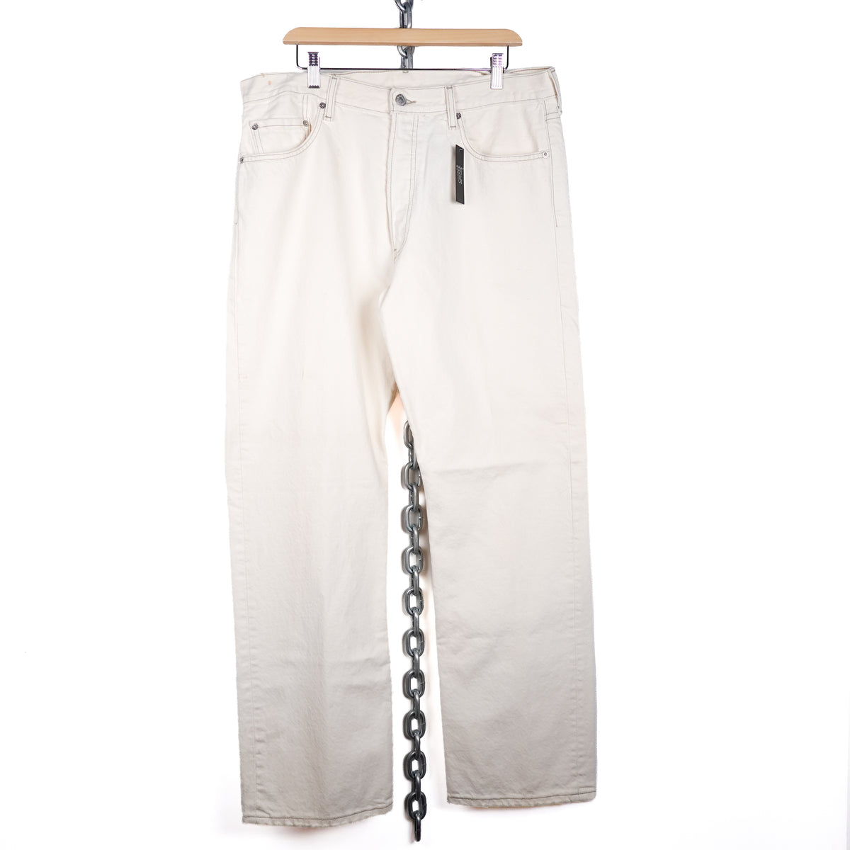 Vintage Levi's 501 Cream Denim Pants - Size 36