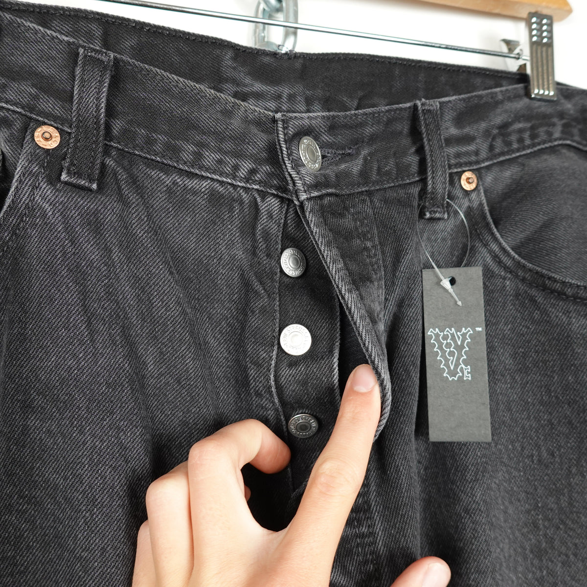Vintage Levi's 501 Black Denim - Size 38
