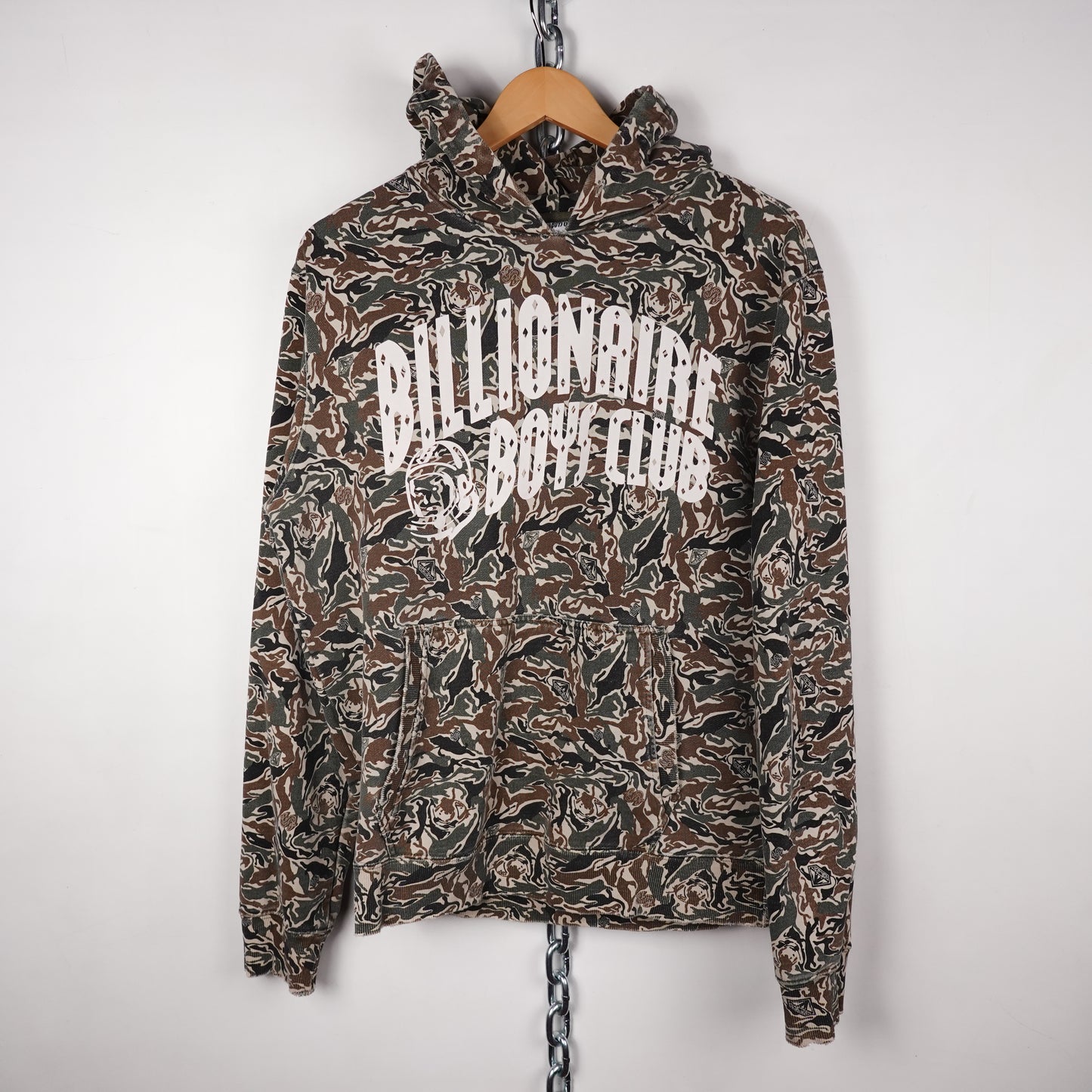 BBC Camo Spell Out Hoodie - Size L