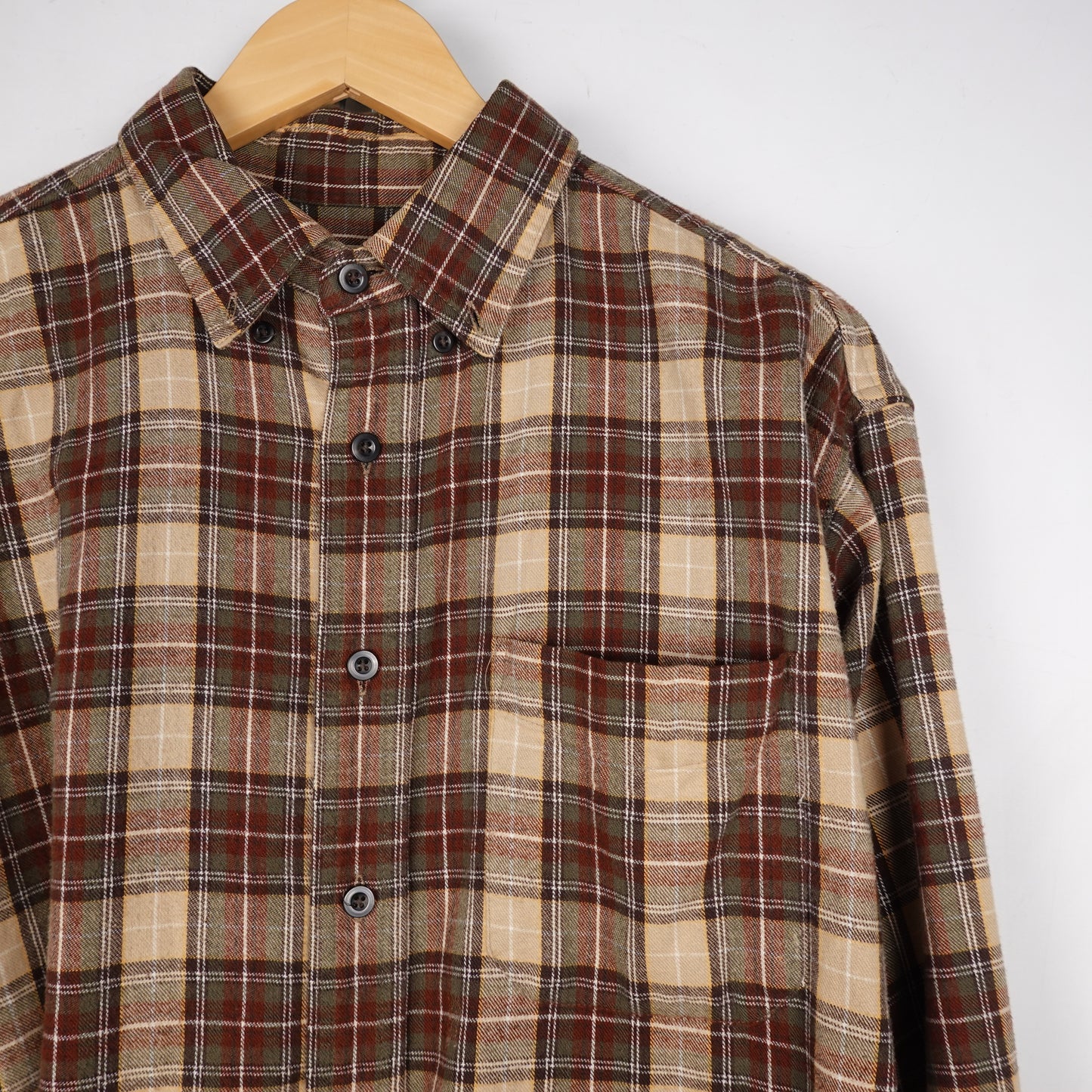 L.L. Bean Plaid Cropped Button Up Shirt - Size XL