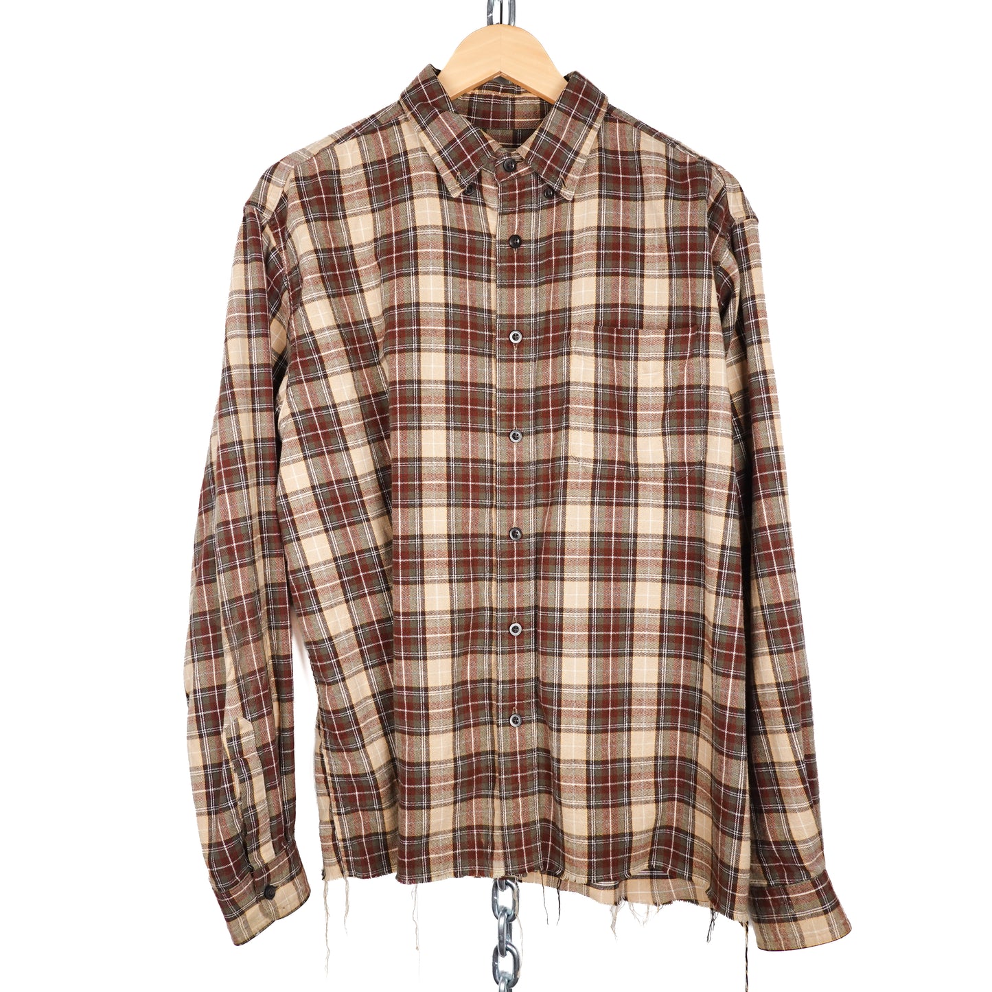 L.L. Bean Plaid Cropped Button Up Shirt - Size XL
