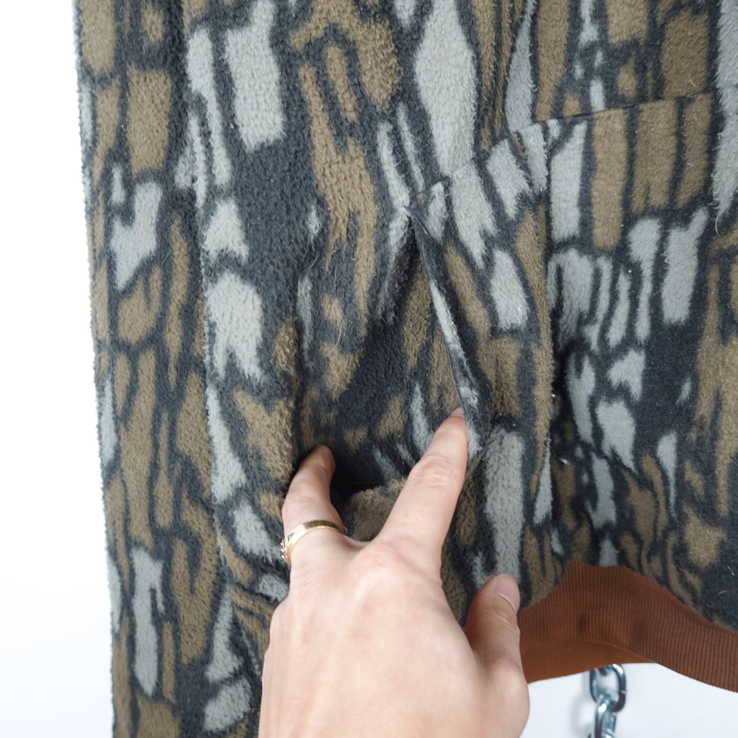 Vintage Treebark Fleece Hoodie - Size XL