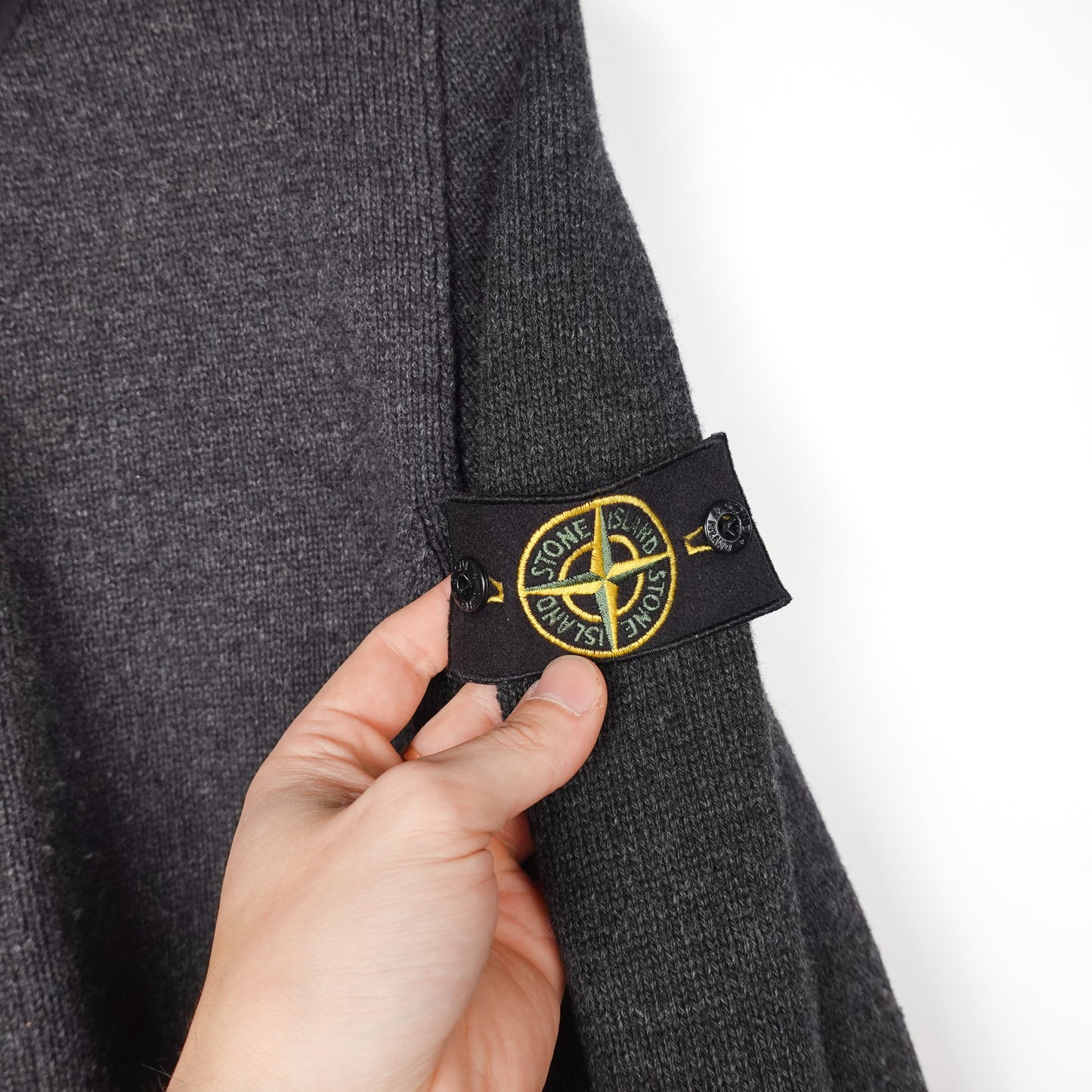 Stone Island Wool Hooded Knit Zip Up - Size L