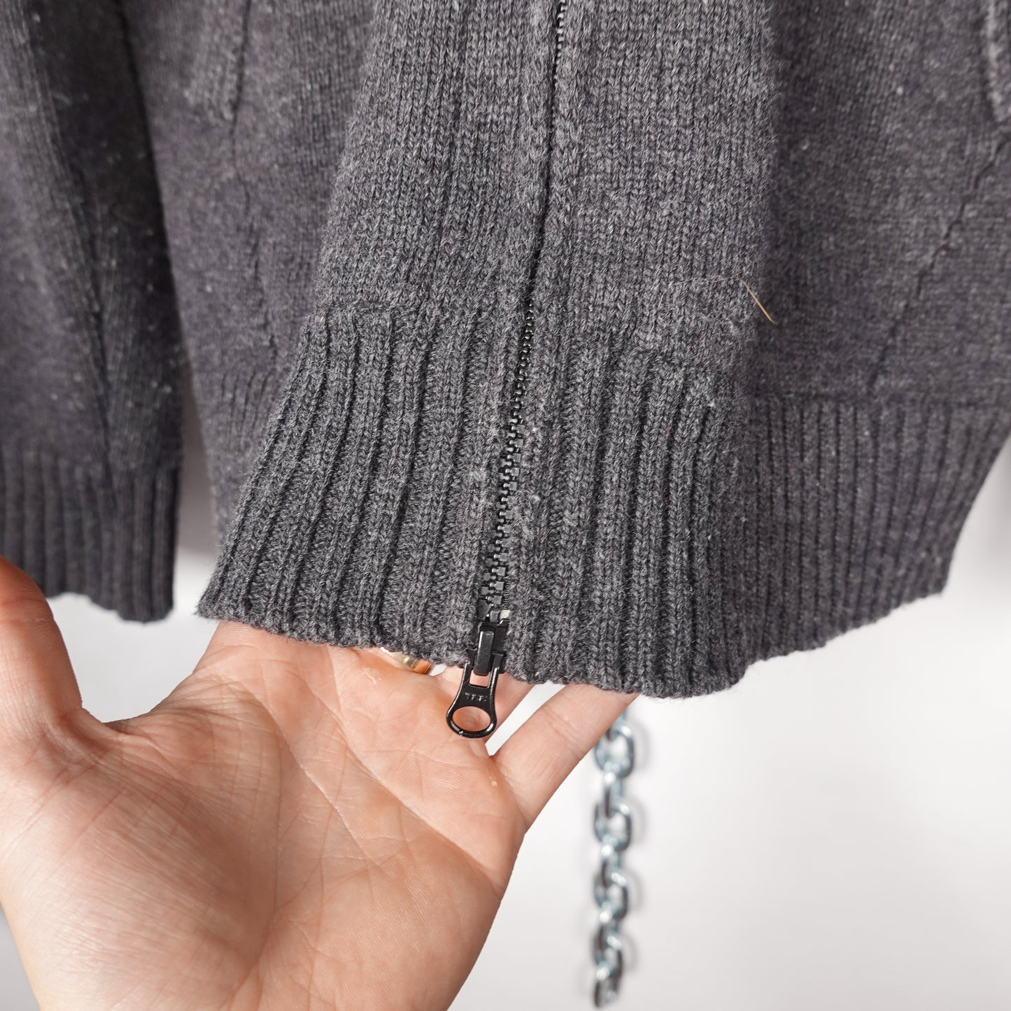 Stone Island Wool Hooded Knit Zip Up - Size L