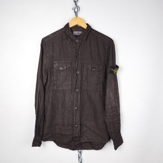 Stone Island Dyed Linen Button Up - Size M