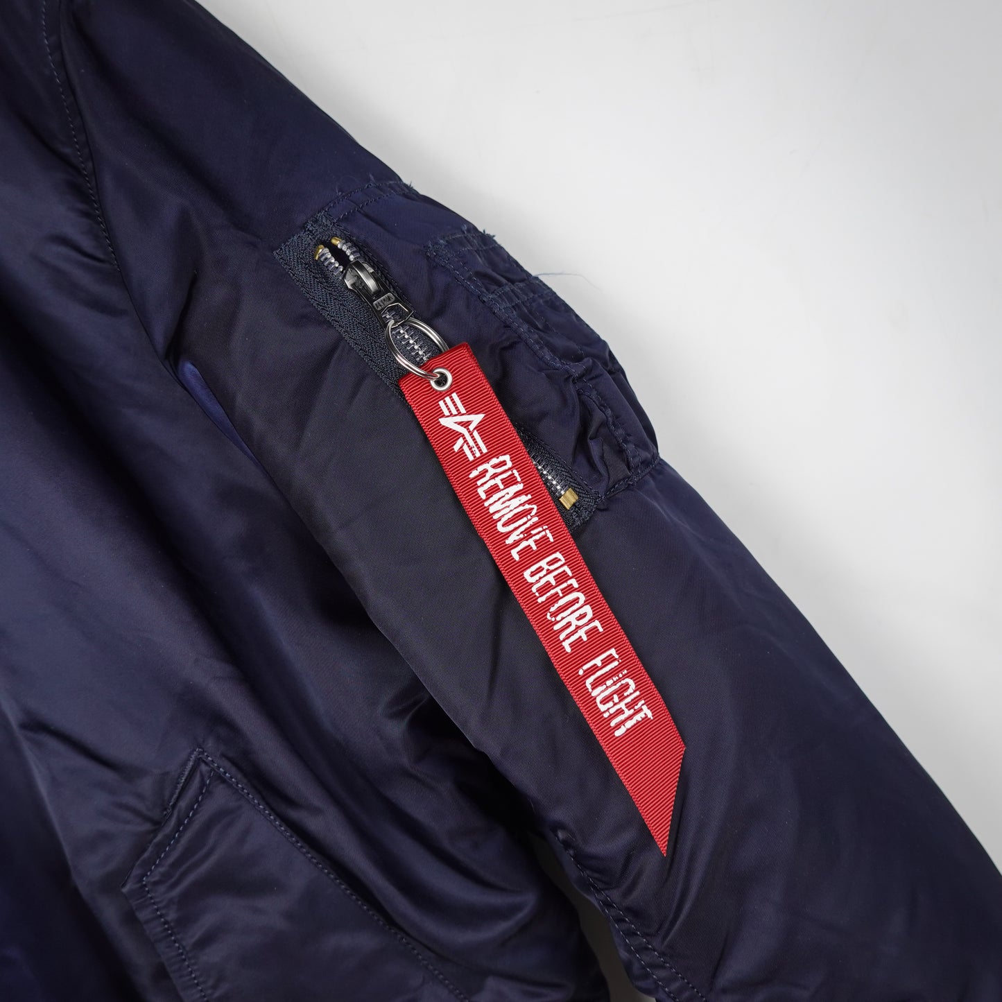 Alpha Industries Navy Reversible Bomber Jacket - Size M
