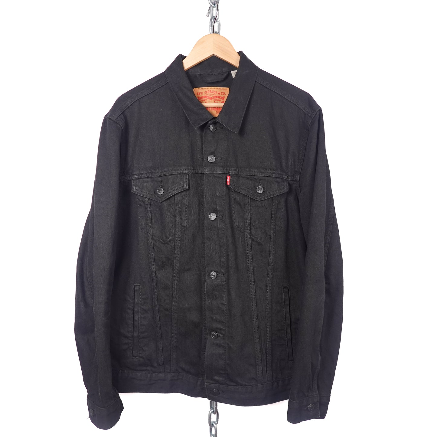 Levis Black Denim Jacket - Size XL