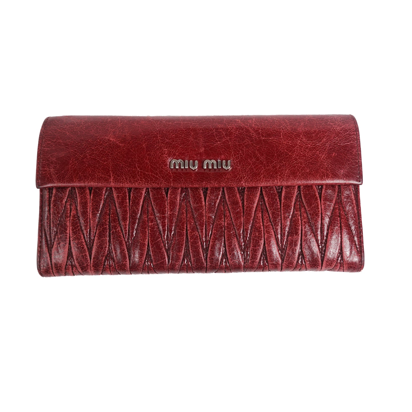 Miu Miu Amaranto Matelasse Long Wallet