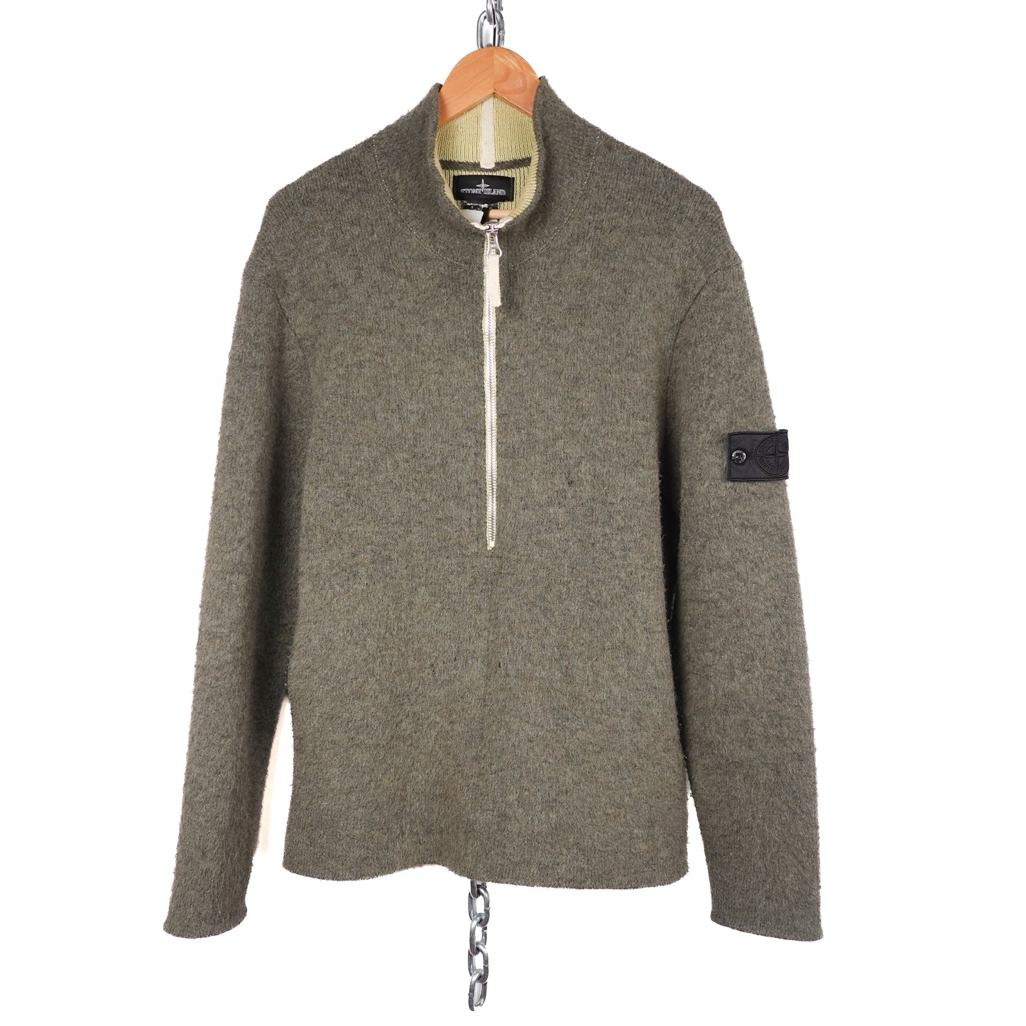 AW21 Stone Island Shadow Project Mohair Knit 1/4 Zip - Size L