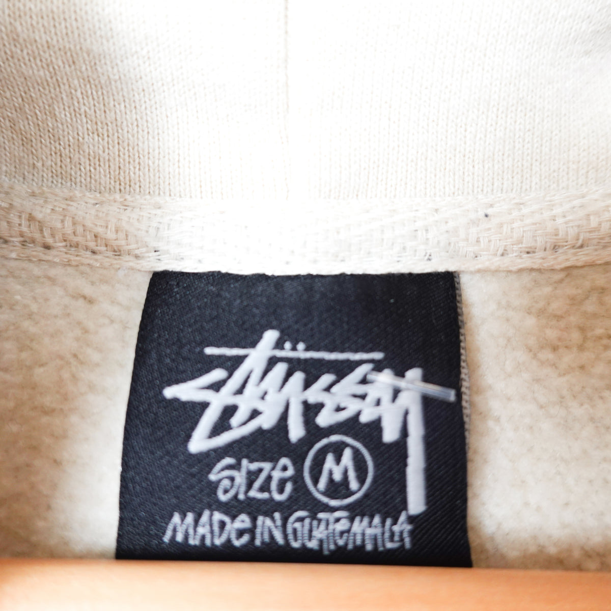 Stussy Hood Logo Hoodie Cream - Size M