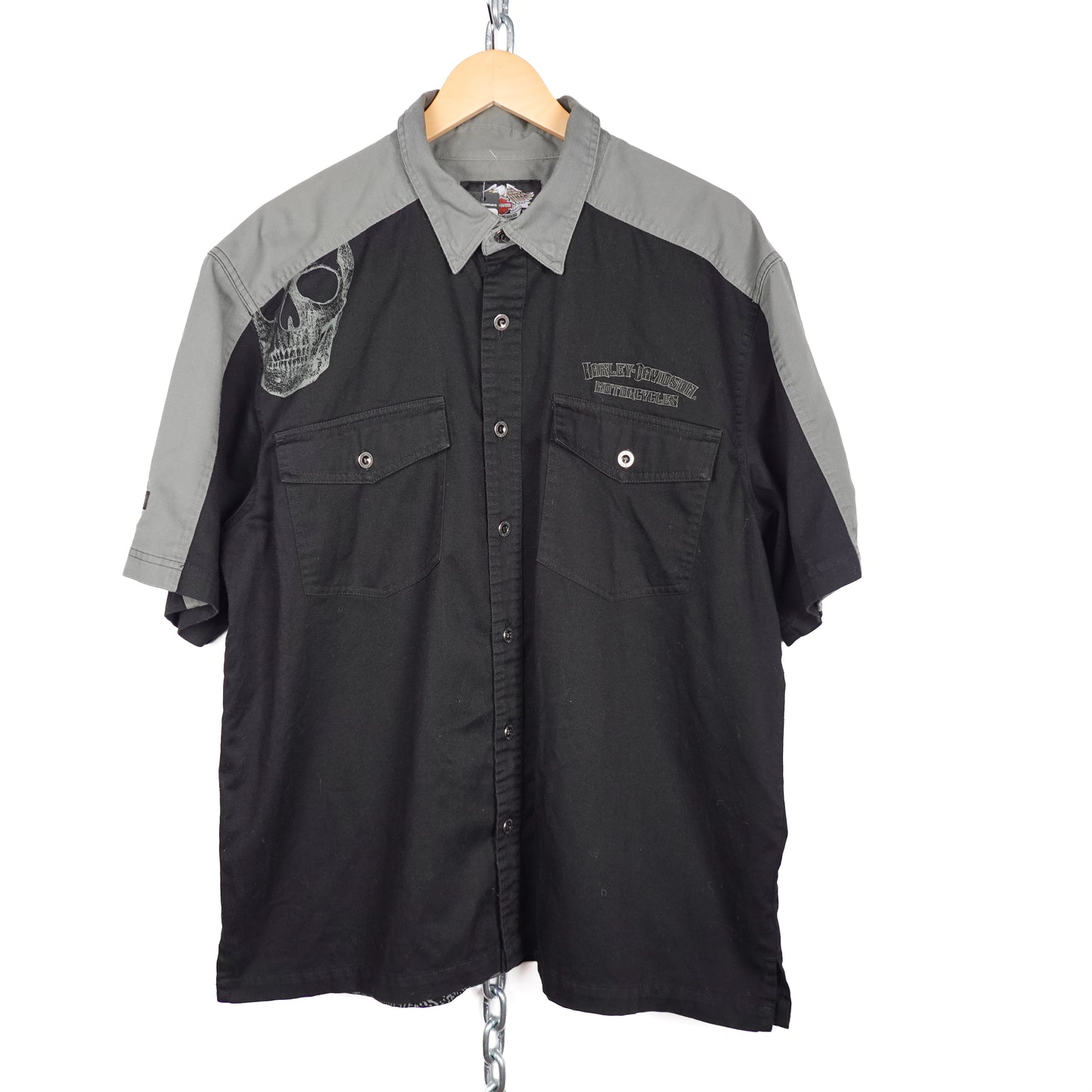 Harley Davidson Skull SS Button Up - Size XL