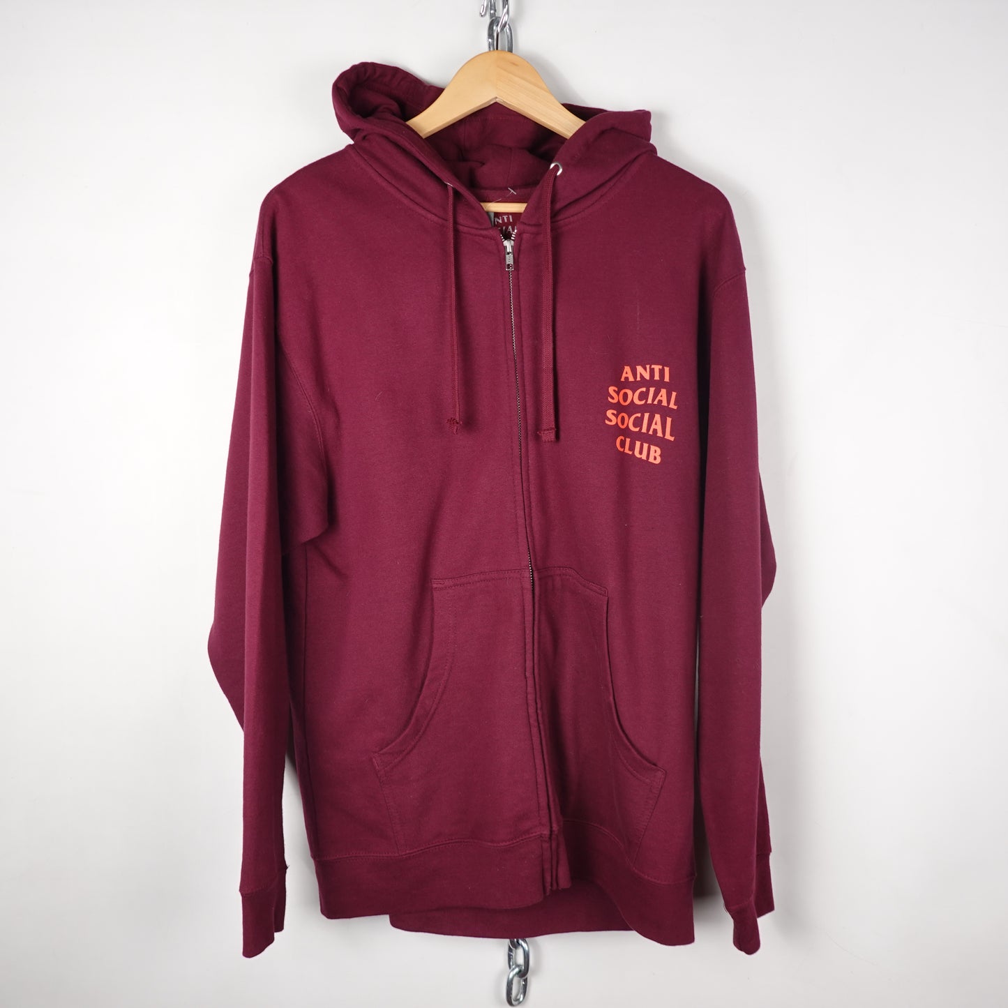 Anti Social Social Club Burgundy Hoodie - Size M