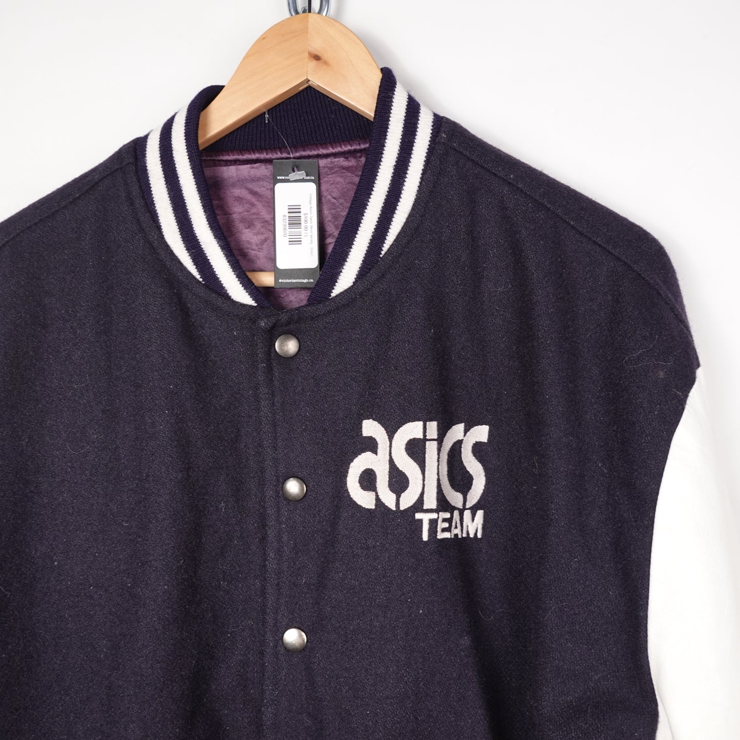 Vintage Asics Team Wool Varsity Jacket - Size L