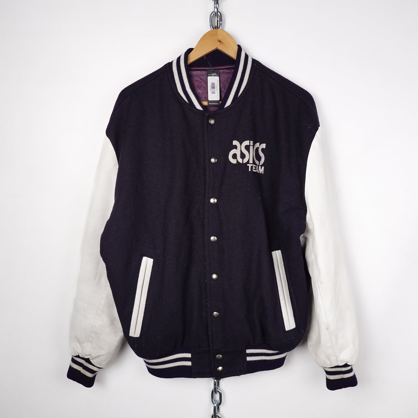 Vintage Asics Team Wool Varsity Jacket - Size L