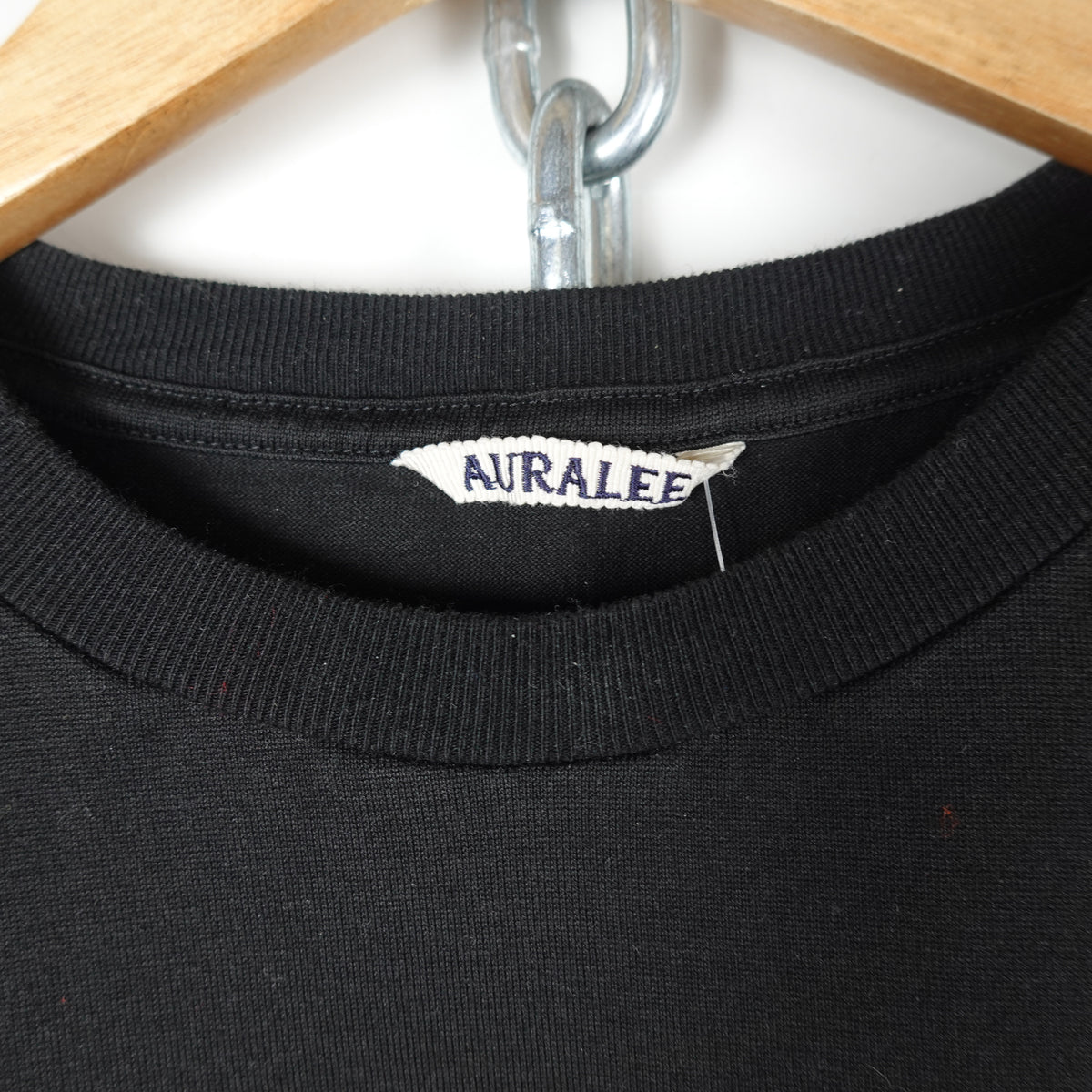 Auralee Black Cotton Tee - Size L