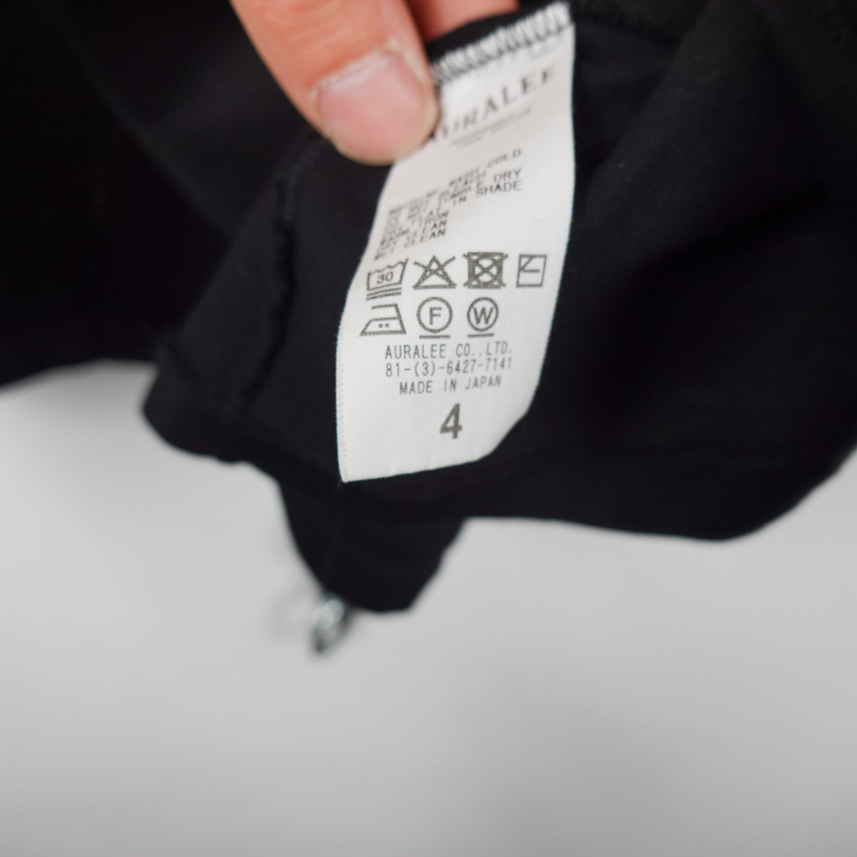 Auralee Black Cotton Tee - Size L