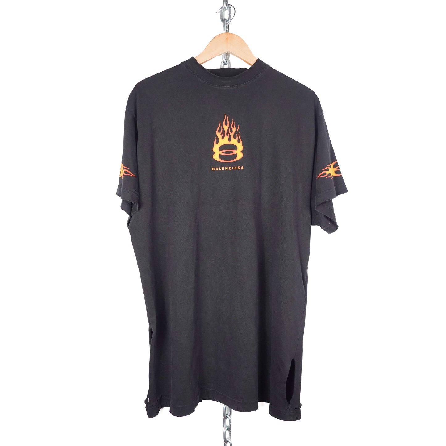 Balenciaga Flaming Unity Distressed Tee - Size XL