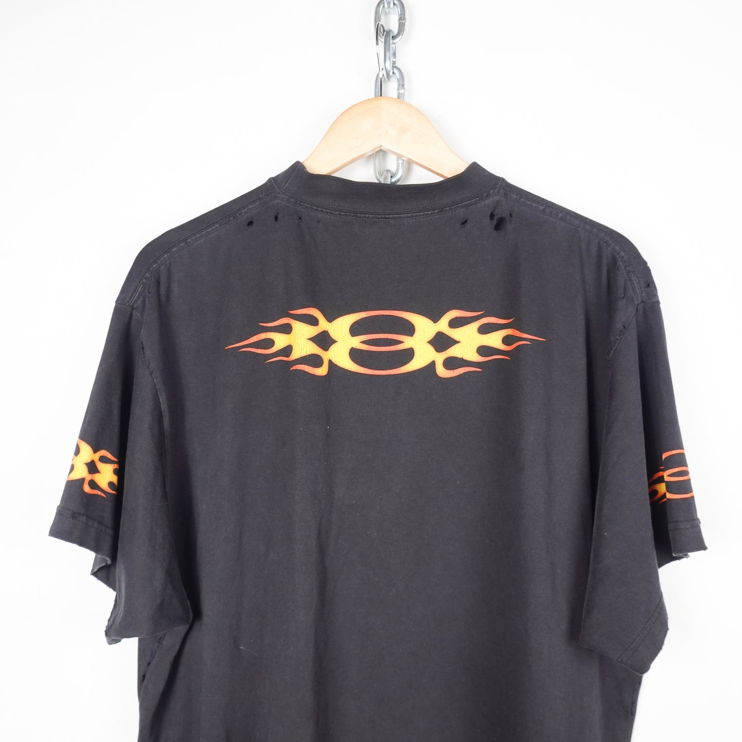 Balenciaga Flaming Unity Distressed Tee - Size XL