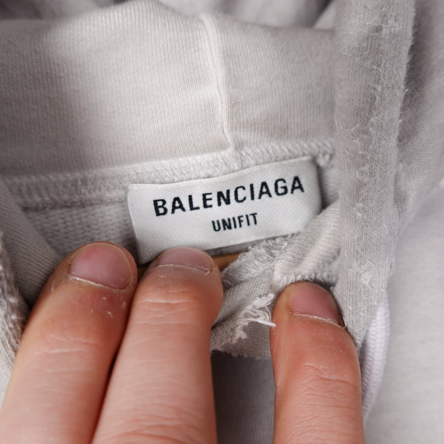 Balenciaga Metal Logo Distressed Oversized Hoodie - Size 1