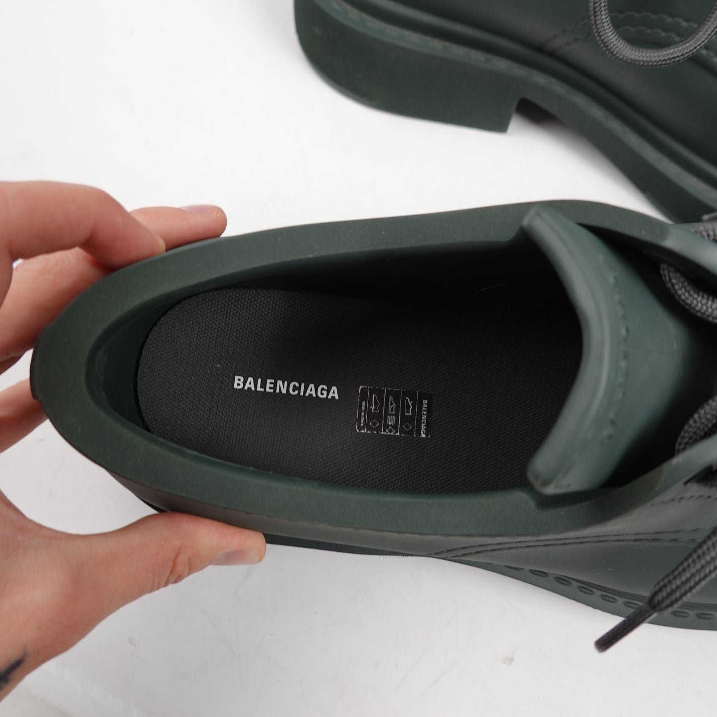 Balenciaga Steroid Derby Boot Dark Khaki - Size 9.5