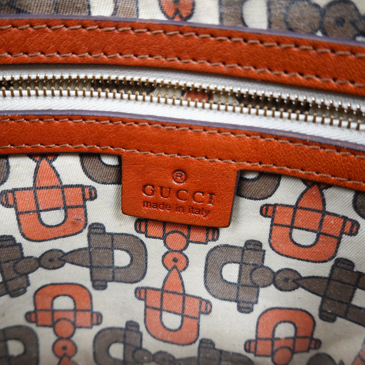 Gucci Y2K Bronze Sima Leather Side Bag