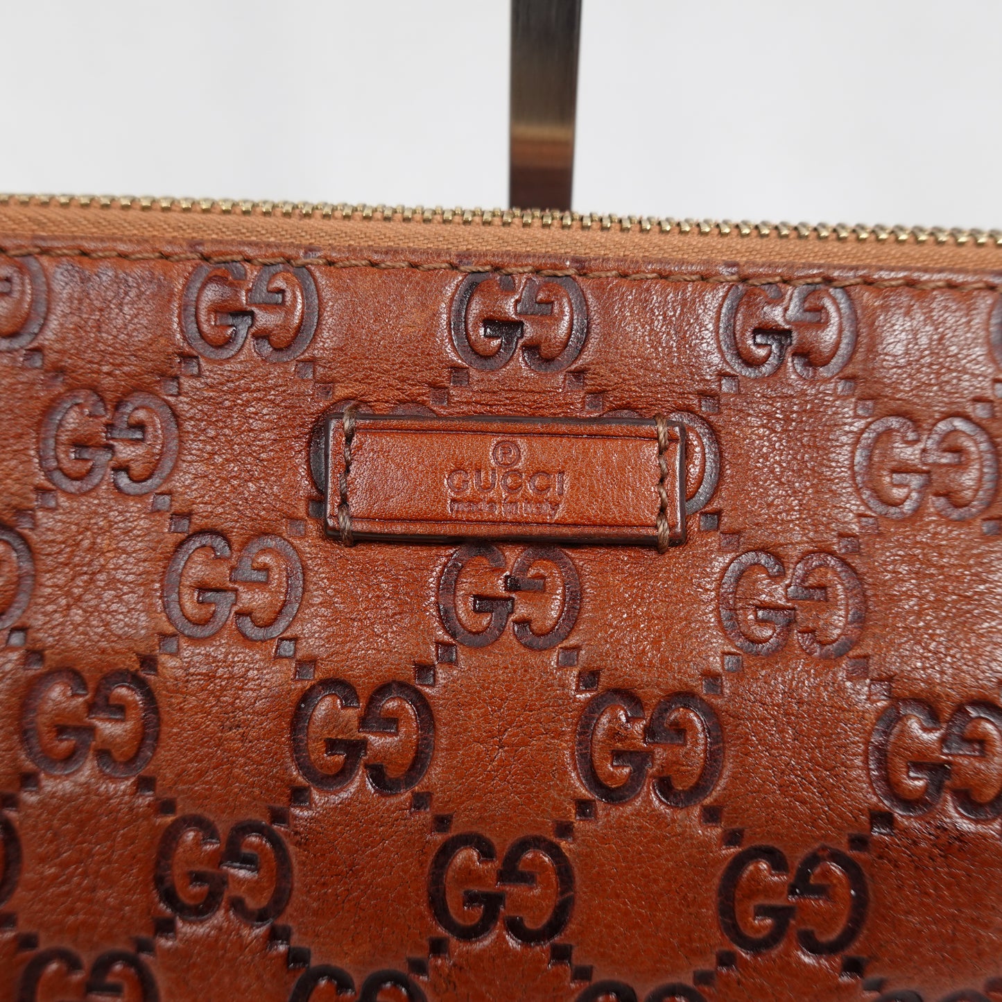 Gucci Y2K Bronze Sima Leather Side Bag