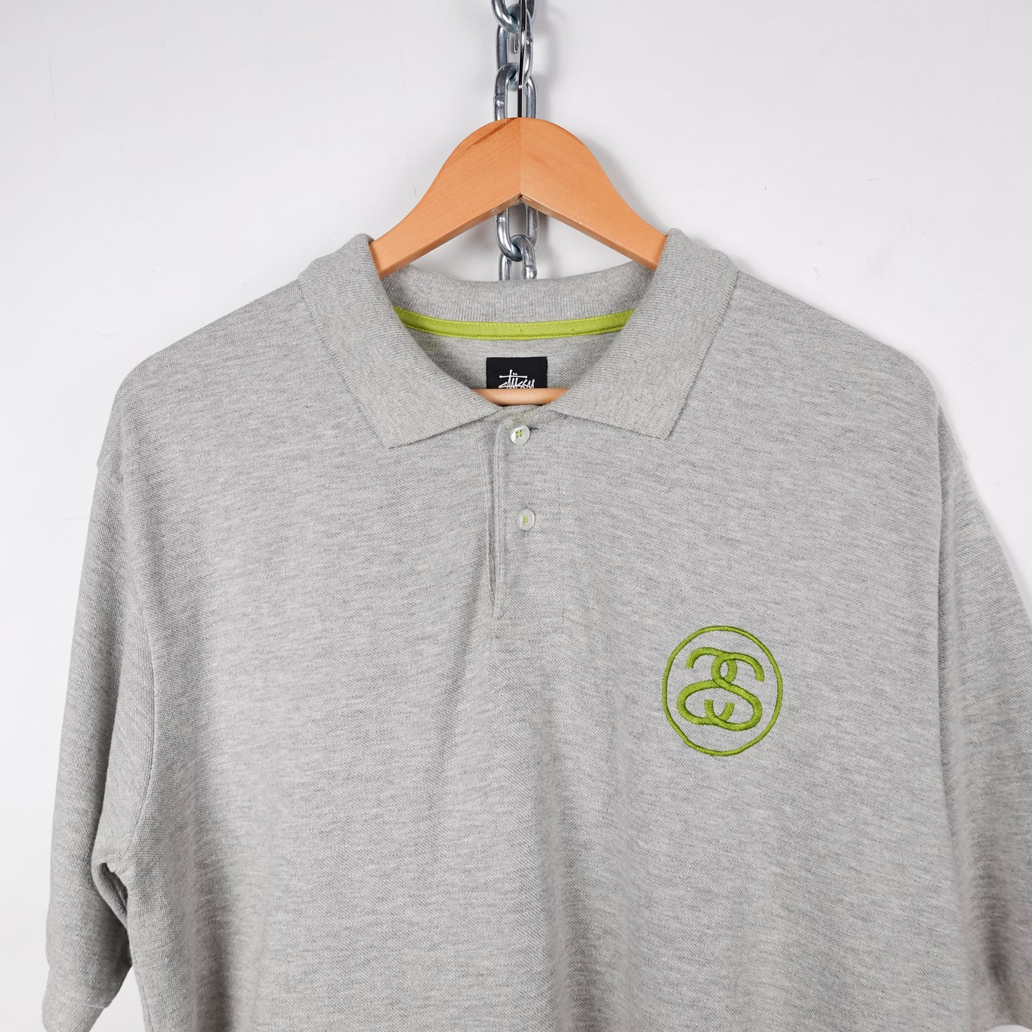 Stussy Grey Polo - Size XL