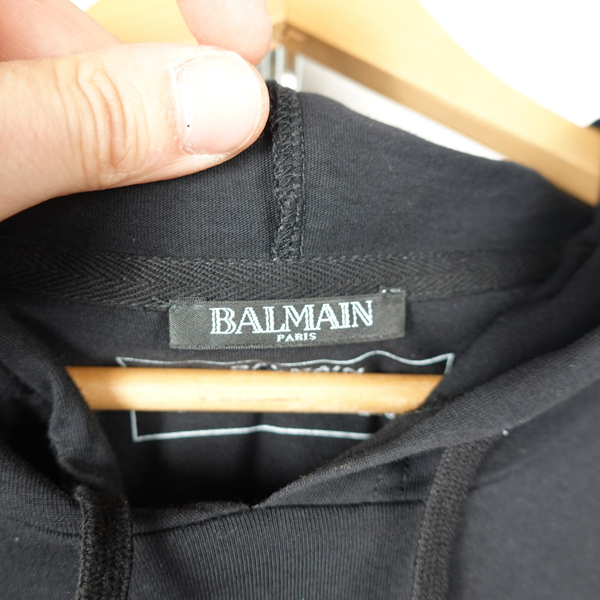 Balmain Hooded Long Sleeve - Size L