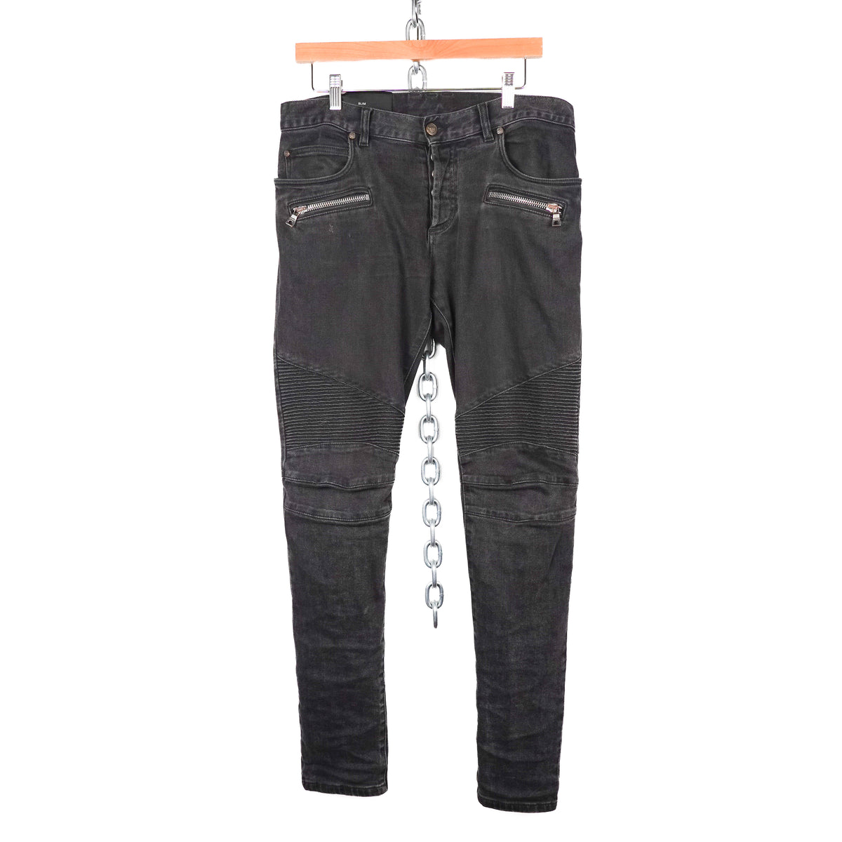 Balmain Biker Denim Slim Pant - Size 32