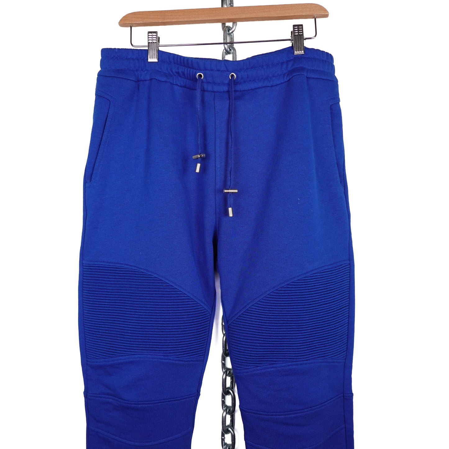 Balmain Blue Biker Jogger Sweatpants - Size XL