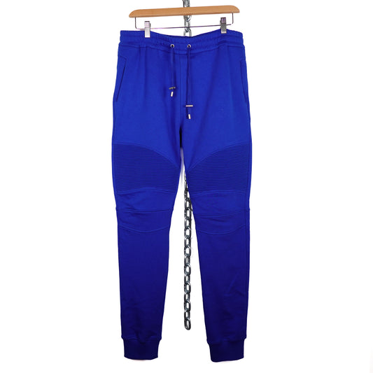 Balmain Blue Biker Jogger Sweatpants - Size XL