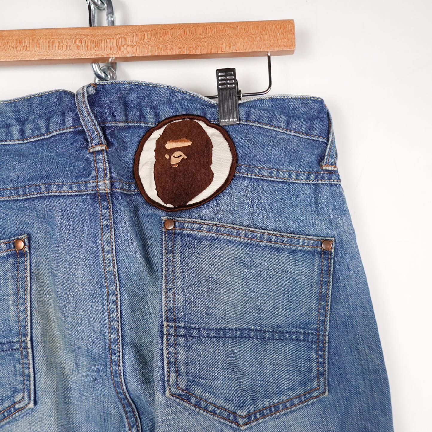 Bape Patched Denim Pants - Size M